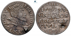 Poland. Riga. Sigismund III Vasa AD 1587-1632. 3 Groschen AR