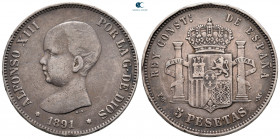 Spain. Alfonso XIII AD 1886-1931. 5 Pesetas AR