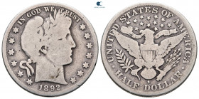 USA.  AD 1892. Half Dollar