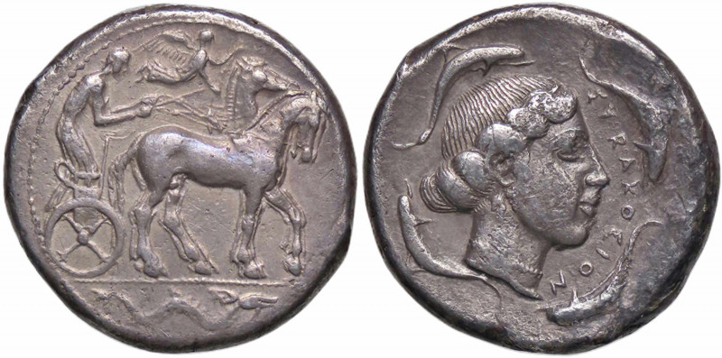 WAHRGRECHE - SICILIA - Siracusa (485-425 a.C.) - Tetradracma Mont. 4881; S. Ans....