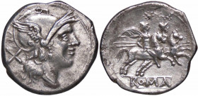 WAHRROMANE REPUBBLICANE - ANONIME - Monete senza simboli (dopo 211 a.C.) - Denario Cr. 110/1a (AG g. 3,41)
 

BB+/qSPL
