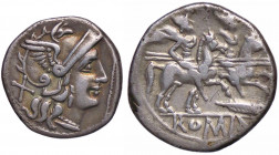 WAHRROMANE REPUBBLICANE - ANONIME - Monete senza simboli (dopo 211 a.C.) - Denario Cr. 130/1 (AG g. 3,17)
 

BB/qBB