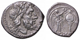 WAHRROMANE REPUBBLICANE - ANONIME - Monete senza simboli (dopo 211 a.C.) - Vittoriato B. 9; Cr. 53/1 (AG g. 3,08)
 

qSPL