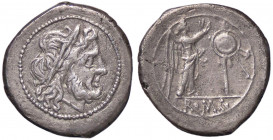 WAHRROMANE REPUBBLICANE - ANONIME - Monete senza simboli (dopo 211 a.C.) - Vittoriato B. 9; Cr. 53/1 (AG g. 3)
 

BB+