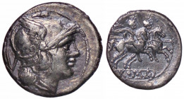 WAHRROMANE REPUBBLICANE - ANONIME - Monete senza simboli (dopo 211 a.C.) - Quinario B. 3; Cr. 44/6 (AG g. 2,06) Patina scura
 Patina scura

BB