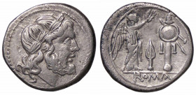 WAHRROMANE REPUBBLICANE - ANONIME - Monete con simboli o monogrammi (211-170 a.C.) - Vittoriato Cr. 83/1a (AG g. 2,79)
 

BB/BB+