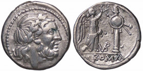 WAHRROMANE REPUBBLICANE - ANONIME - Monete con simboli o monogrammi (211-170 a.C.) - Vittoriato (Vibo) B. 36; Cr. 95/1a (AG g. 2,88)
 

bel BB