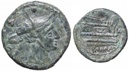 WAHRROMANE REPUBBLICANE - ANONIME - Monete con simboli o monogrammi (211-170 a.C.) - Sestante Cr. 69/6b; Syd. 310d (AE g. 5,21)
 

qBB/BB
