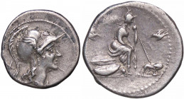 WAHRROMANE REPUBBLICANE - ANONIME - Monete senza il nome del monetiere (143-81a.C.) - Denario B. 176; Cr. 287/1 (AG g. 3,89)
 

BB