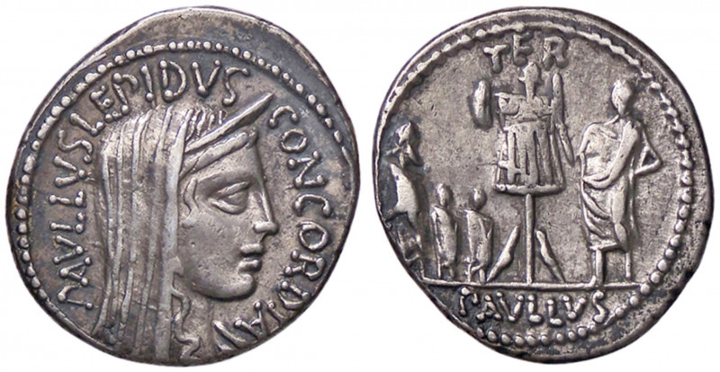 WAHRROMANE REPUBBLICANE - AEMILIA - L. Aemilius Lepidus Paullus (62 a.C.) - Dena...