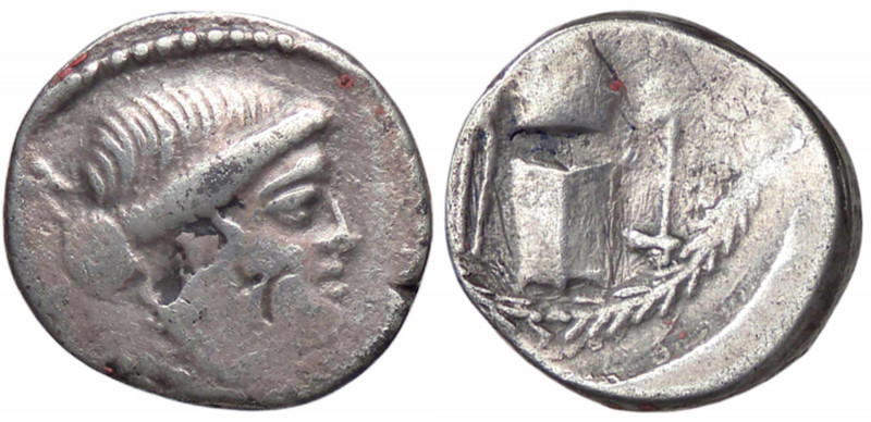 WAHRROMANE REPUBBLICANE - CARISIA - T. Carisius (46 a.C.) - Denario B. 1; Cr. 46...