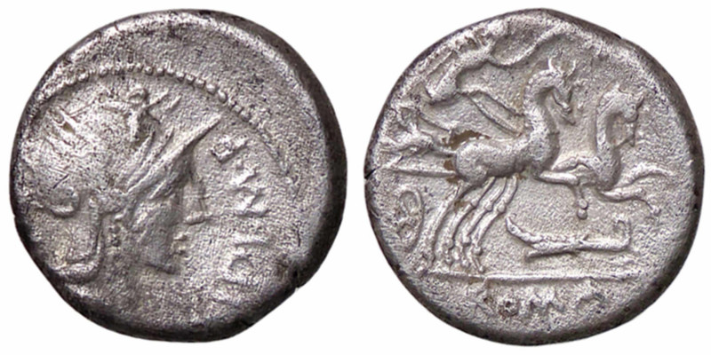 WAHRROMANE REPUBBLICANE - CIPIA - M. Cipius M. F. (115-114 a.C.) - Denario B. 1;...