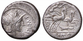 WAHRROMANE REPUBBLICANE - CIPIA - M. Cipius M. F. (115-114 a.C.) - Denario B. 1; Cr. 289/1 (AG g. 3,72)
 

qBB