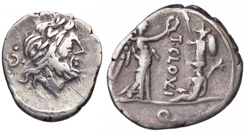 WAHRROMANE REPUBBLICANE - CLOULIA - Ti. Cloulius (filius) (98 a.C.) - Quinario C...