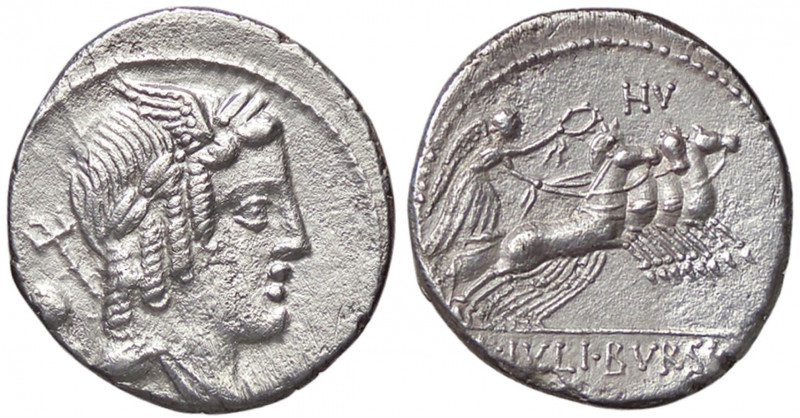 WAHRROMANE REPUBBLICANE - JULIA - L. Julius Bursio (85 a.C.) - Denario B. 6; Cr....