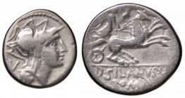 WAHRROMANE REPUBBLICANE - JUNIA - D. Junius Silanus L. f. (91 a.C.) - Denario B. 15; Cr. 337/3 (AG g. 3,36)
 

qBB
