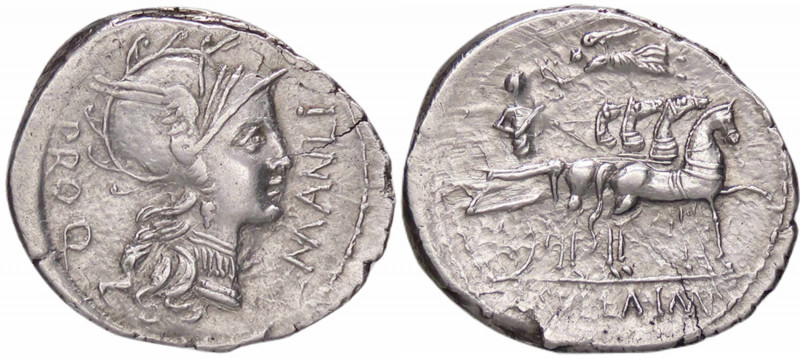 WAHRROMANE REPUBBLICANE - MANLIA - L. Manlius Torquatus (82 a.C.) - Denario B. 7...