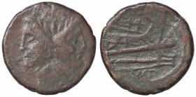 WAHRROMANE REPUBBLICANE - POMPEIA - Sex. Pompeius Magnus (42 a.C.) - Asse B. 20; Cr. 479/1 (AE g. 20,49)
 

meglio di MB