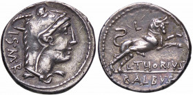 WAHRROMANE REPUBBLICANE - THORIA - L. Thorius Balbus (105 a.C.) - Denario B. 1; Cr. 316/1 (AG g. 3,85)
 

BB+