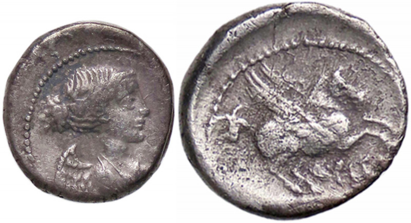 WAHRROMANE REPUBBLICANE - TITIA - Q. Titius (90 a.C.) - Quinario B. 3; Cr. 341/3...
