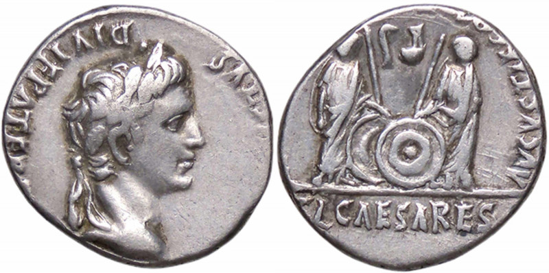 WAHRROMANE IMPERIALI - Augusto (27 a.C.-14 d.C.) - Denario (Lugdunum) C. 43; RIC...