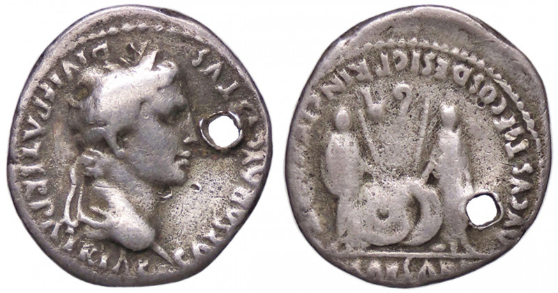WAHRROMANE IMPERIALI - Augusto (27 a.C.-14 d.C.) - Denario (Lugdunum) C. 43; RIC...