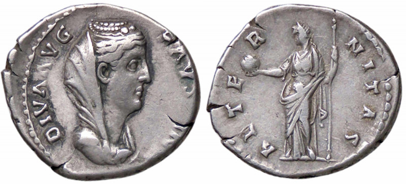 WAHRROMANE IMPERIALI - Faustina I (moglie di A. Pio) - Denario RIC 350a (AG g. 3...