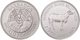 WAHRESTERE - BARBADOS - Elisabetta II (1952) - 50 Dollari 1981 - Giornata mondiale alimentare Kr. 32 AG
 

FDC