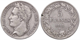 WAHRESTERE - BELGIO - Leopoldo I (1831-1865) - 5 Franchi 1848 Kr. 3.2 R AG Lieve mancanza al bordo
 Lieve mancanza al bordo

qBB