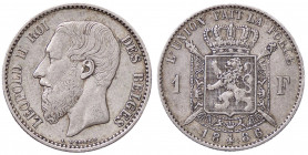 WAHRESTERE - BELGIO - Leopoldo II (1865-1909) - Franco 1886 Kr. 28.2 AG
 

BB+