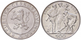 WAHRESTERE - CECOSLOVACCHIA - Repubblica - 100 Corone 1955 Kr. 45 AG Colpetto
 Colpetto

SPL+