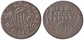 WAHRZECCHE ITALIANE - FERRARA - Benedetto XIV (1740-1758) - Mezzo baiocco A. X CU
 

BB