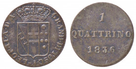 WAHRZECCHE ITALIANE - FIRENZE - Leopoldo II di Lorena (1824-1859) - Quattrino 1836 Pag. 205; Mont. 410 CU
 

BB-SPL