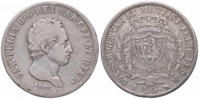 WAHRSAVOIA - Carlo Felice (1821-1831) - 5 Lire 1825 T Pag. 69; Mont. 59 AG
 

meglio di MB