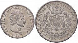 WAHRSAVOIA - Carlo Felice (1821-1831) - 5 Lire 1827 G Pag. 72; Mont. 64 AG Colpetto
 Colpetto

BB+/SPL