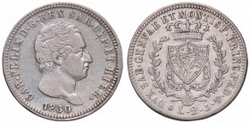 WAHRSAVOIA - Carlo Felice (1821-1831) - 2 Lire 1830 G Pag. 91; Mont. 86 AG Lievi striature di conio al R/
 Lievi striature di conio al R/

qBB/BB+
