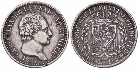 WAHRSAVOIA - Carlo Felice (1821-1831) - Lira 1827 G Pag. 101; Mont. 96 AG Colpetto
 Colpetto

qBB/BB