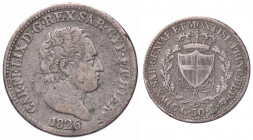 WAHRSAVOIA - Carlo Felice (1821-1831) - 50 Centesimi 1826 G Pag. 112; Mont. 112 RR AG
 

qBB