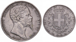 WAHRSAVOIA - Vittorio Emanuele II (1849-1861) - 5 Lire 1850 G Pag. 370; Mont. 41 R AG Colpetto
 Colpetto

qBB/BB
