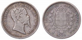 WAHRSAVOIA - Vittorio Emanuele II (1849-1861) - 50 Centesimi 1860 M Pag. 427; Mont. 102 AG
 

MB/qBB