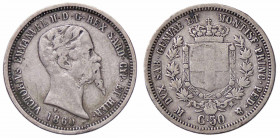 WAHRSAVOIA - Vittorio Emanuele II (1849-1861) - 50 Centesimi 1860 M Pag. 427; Mont. 102 AG
 

meglio di MB