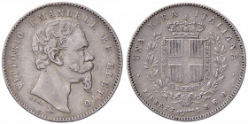 WAHRSAVOIA - Vittorio Emanuele II Re eletto (1859-1861) - Lira 1860 F Pag. 441a; Mont. 117 AG Mano con scettro e titolatura oltre la barba
 Mano con ...