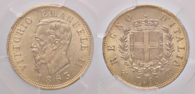 WAHRSAVOIA - Vittorio Emanuele II Re d'Italia (1861-1878) - 10 Lire 1863 T (19,0) Pag. 477a; Mont. 156 AU Sigillata PCGS MS63
Sigillata PCGS MS63

...