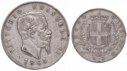 WAHRSAVOIA - Vittorio Emanuele II Re d'Italia (1861-1878) - 5 Lire 1864 N Pag. 485; Mont. 166 R AG
 

qBB/BB