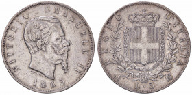 WAHRSAVOIA - Vittorio Emanuele II Re d'Italia (1861-1878) - 5 Lire 1865 N Pag. 486; Mont. 168 R AG
 

qBB