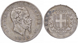 WAHRSAVOIA - Vittorio Emanuele II Re d'Italia (1861-1878) - 5 Lire 1865 T Pag. 487; Mont. 167 R AG 6 tacche al R/
6 tacche al R/

meglio di MB