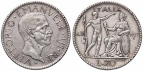 WAHRSAVOIA - Vittorio Emanuele III (1900-1943) - 20 Lire 1927 A VI Littore Pag. 672; Mont. 65 AG
 

bel BB