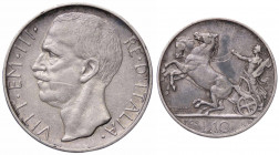 WAHRSAVOIA - Vittorio Emanuele III (1900-1943) - 10 Lire 1929 * Biga Pag. 694; Mont. 93 RR AG Segno sul volto
 Segno sul volto

bel BB