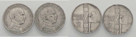 WAHRSAVOIA - Vittorio Emanuele III (1900-1943) - 2 Lire 1926 e 1927 Fascio Mont. 164/5 RR NI
 

MB÷qBB