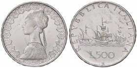 WAHRREPUBBLICA ITALIANA - Repubblica Italiana (monetazione in lire) (1946-2001) - 500 Lire 1968 - Caravelle Mont. 12 R AG Fondi lucenti
 Fondi lucent...